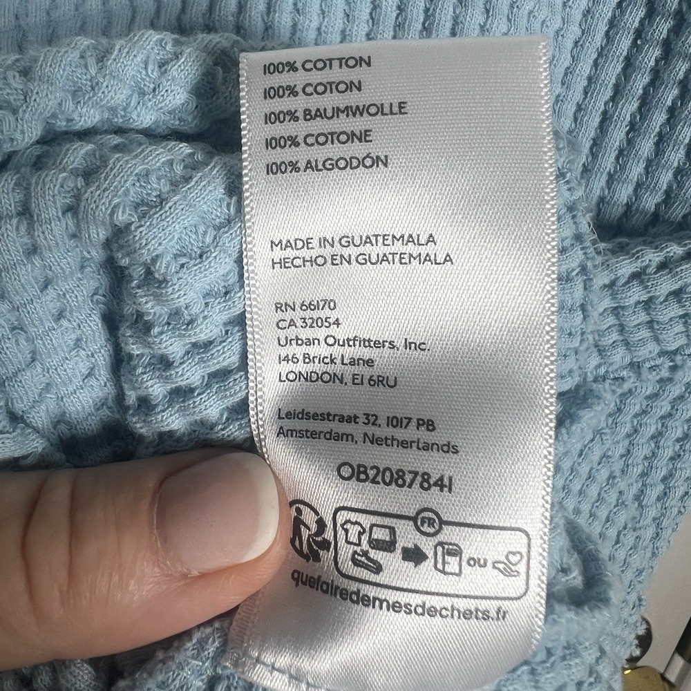 Pilcro Anthropologie Light Blue Short Sleeve Scoop Neck Thick Waffle Tee Small - Picture 7 of 8